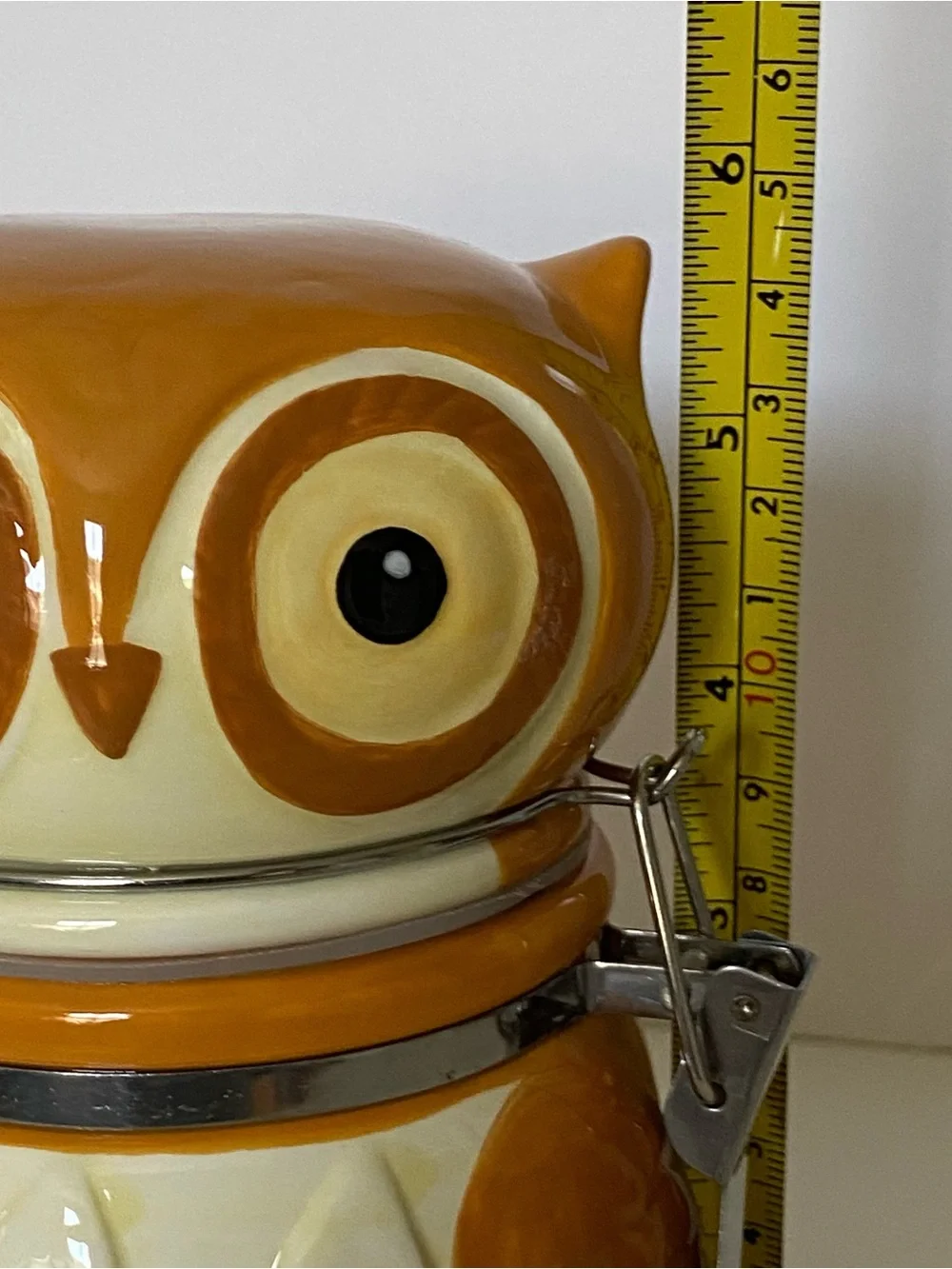 Owl Jar Canister Small Tea 6” X 4” Woodland Friends Ceramic Boston Traders Hinge